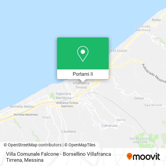 Mappa Villa Comunale Falcone - Borsellino Villafranca Tirrena