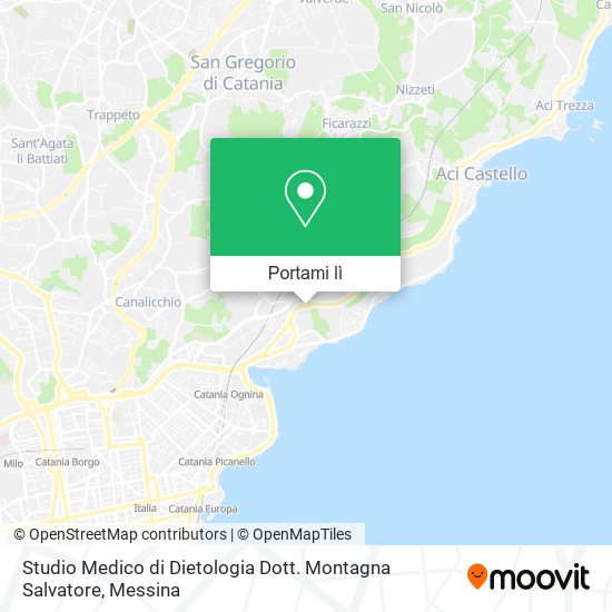 Mappa Studio Medico di Dietologia Dott. Montagna Salvatore