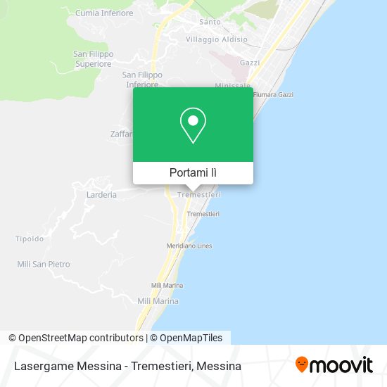 Mappa Lasergame Messina - Tremestieri