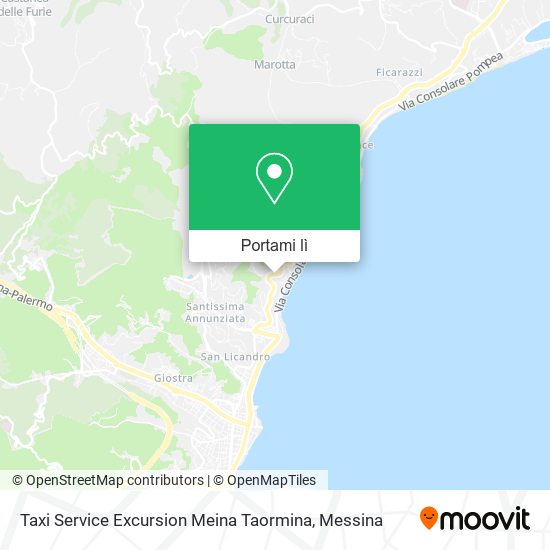 Mappa Taxi Service Excursion Meina Taormina