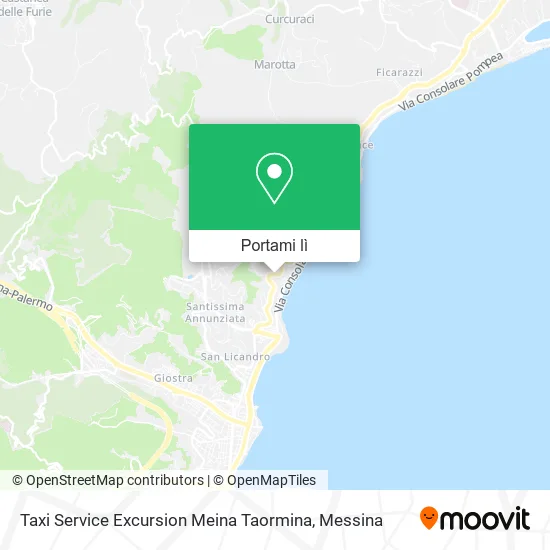 Mappa Taxi Service Excursion Meina Taormina