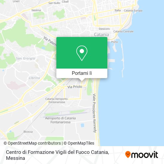 Mappa Centro di Formazione Vigili del Fuoco Catania