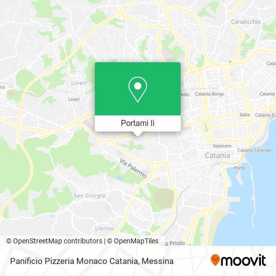 Mappa Panificio Pizzeria Monaco Catania