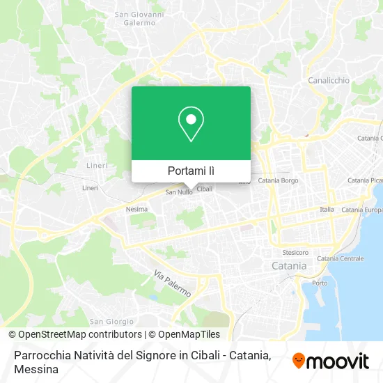 Mappa Parrocchia Natività del Signore in Cibali - Catania