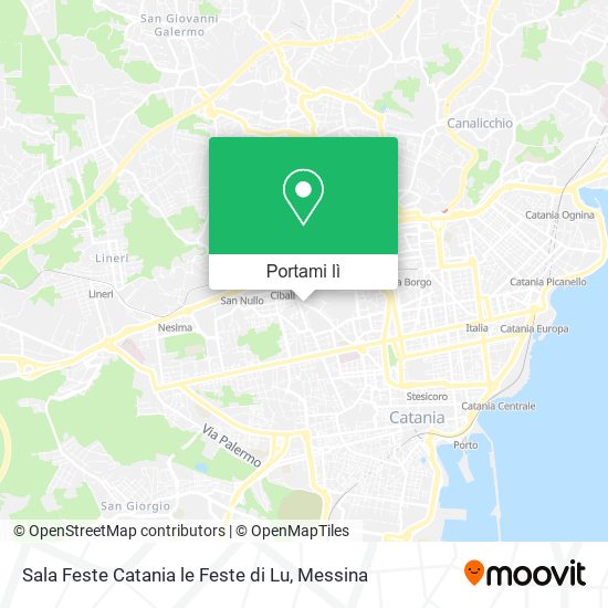 Mappa Sala Feste Catania le Feste di Lu