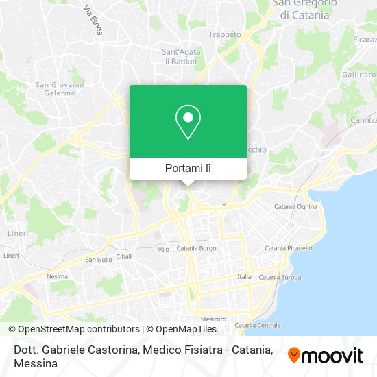 Mappa Dott. Gabriele Castorina, Medico Fisiatra - Catania