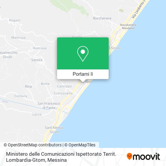 Mappa Ministero delle Comunicazioni Ispettorato Territ. Lombardia-Gtom