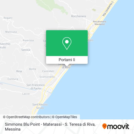 Mappa Simmons Blu Point - Materassi - S. Teresa di Riva