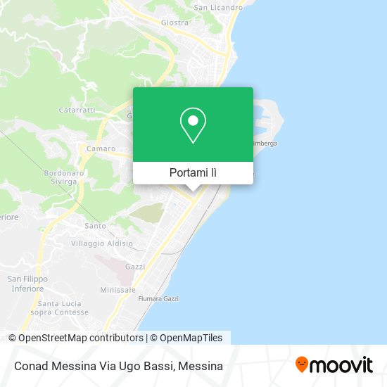 Mappa Conad Messina Via Ugo Bassi