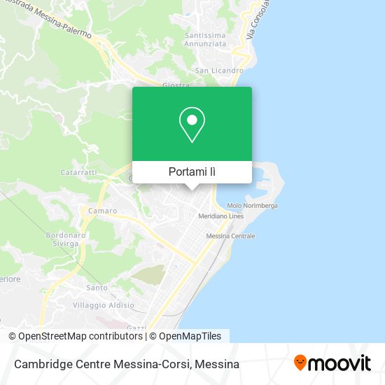 Mappa Cambridge Centre Messina-Corsi