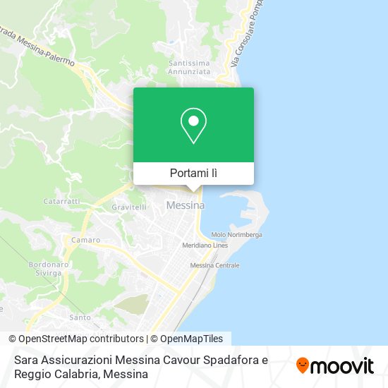 Mappa Sara Assicurazioni Messina Cavour Spadafora e Reggio Calabria