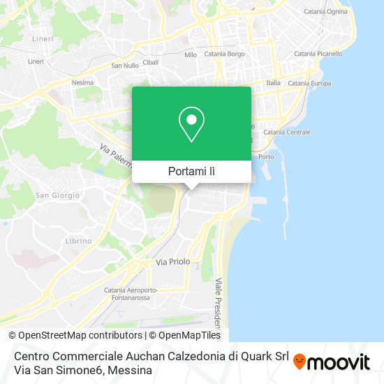 Mappa Centro Commerciale Auchan Calzedonia di Quark Srl Via San Simone6