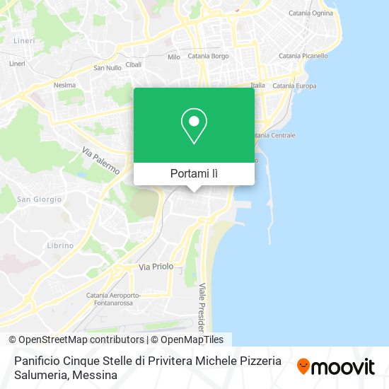 Mappa Panificio Cinque Stelle di Privitera Michele Pizzeria Salumeria