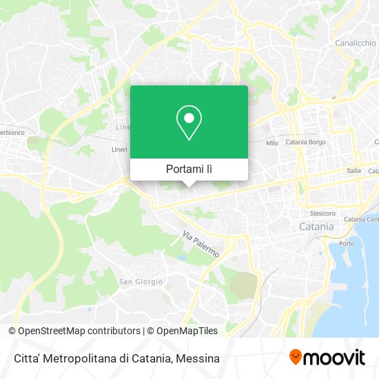 Mappa Citta' Metropolitana di Catania