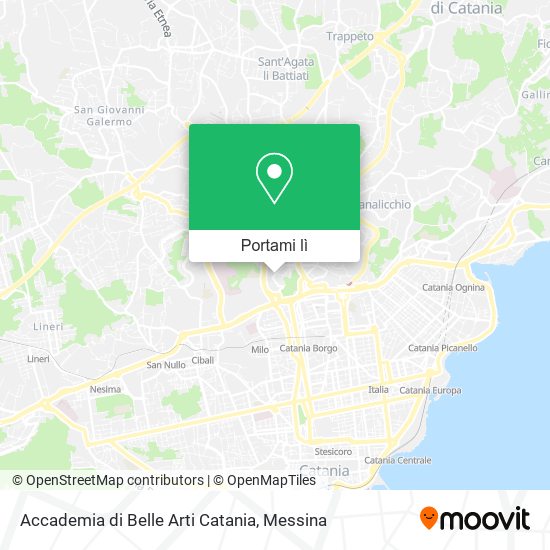 Mappa Accademia di Belle Arti Catania