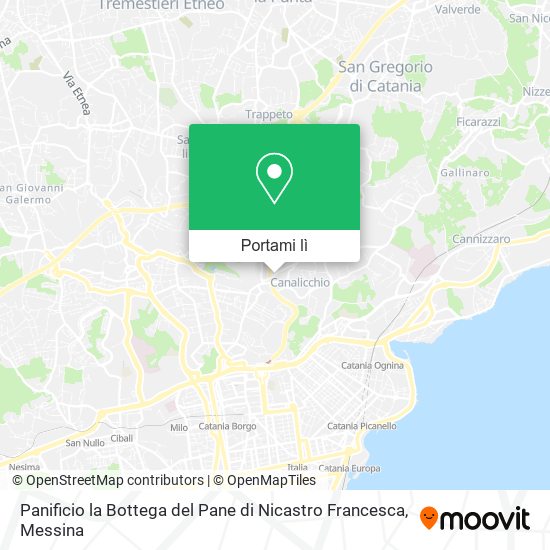 Mappa Panificio la Bottega del Pane di Nicastro Francesca