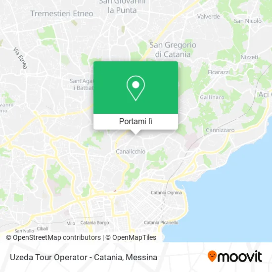 Mappa Uzeda Tour Operator - Catania