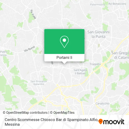 Mappa Centro Scommesse Chiosco Bar di Spampinato Alfio