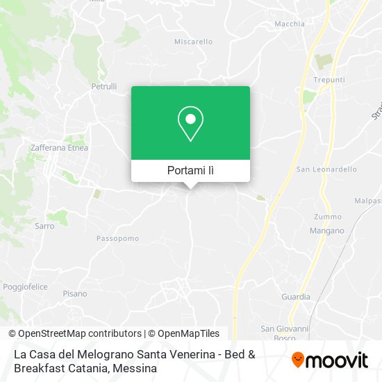 Mappa La Casa del Melograno Santa Venerina - Bed & Breakfast Catania