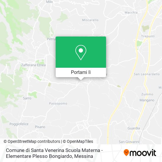 Mappa Comune di Santa Venerina Scuola Materna - Elementare Plesso Bongiardo