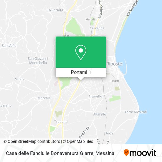 Mappa Casa delle Fanciulle Bonaventura Giarre