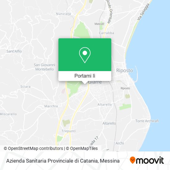 Mappa Azienda Sanitaria Provinciale di Catania