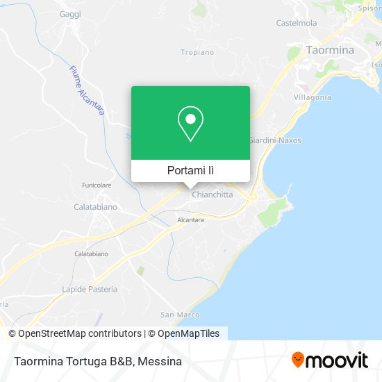 Mappa Taormina Tortuga B&B
