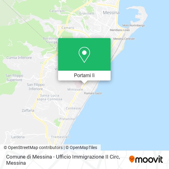 Mappa Comune di Messina - Ufficio Immigrazione II Circ