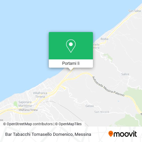 Mappa Bar Tabacchi Tomasello Domenico