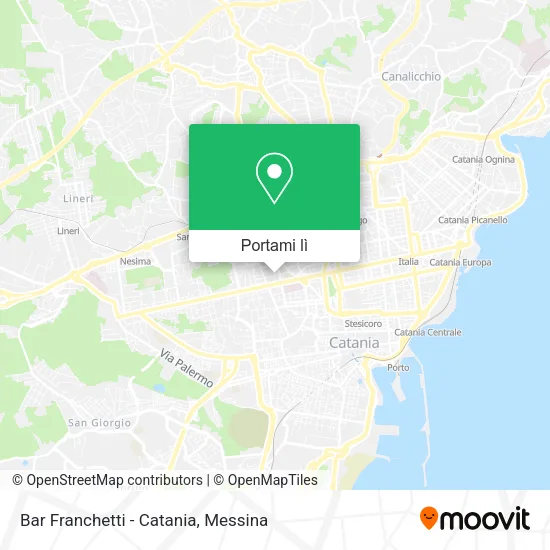 Mappa Bar Franchetti - Catania