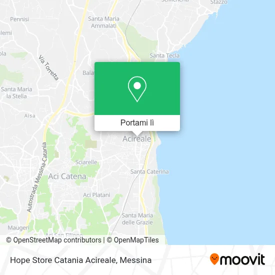 Mappa Hope Store Catania Acireale