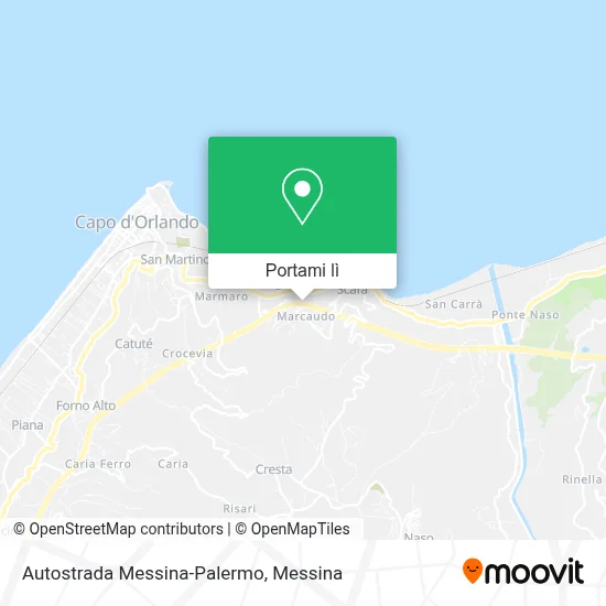 Mappa Autostrada Messina-Palermo