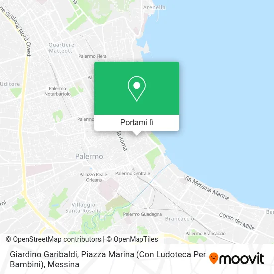 Mappa Giardino Garibaldi, Piazza Marina (Con Ludoteca Per Bambini)
