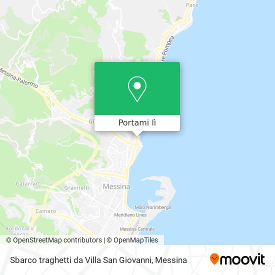 Mappa Sbarco traghetti da Villa San Giovanni
