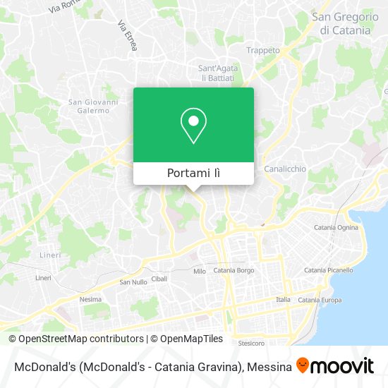 Mappa McDonald's (McDonald's - Catania Gravina)