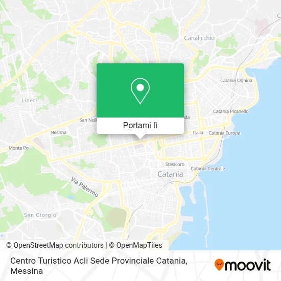 Mappa Centro Turistico Acli Sede Provinciale Catania