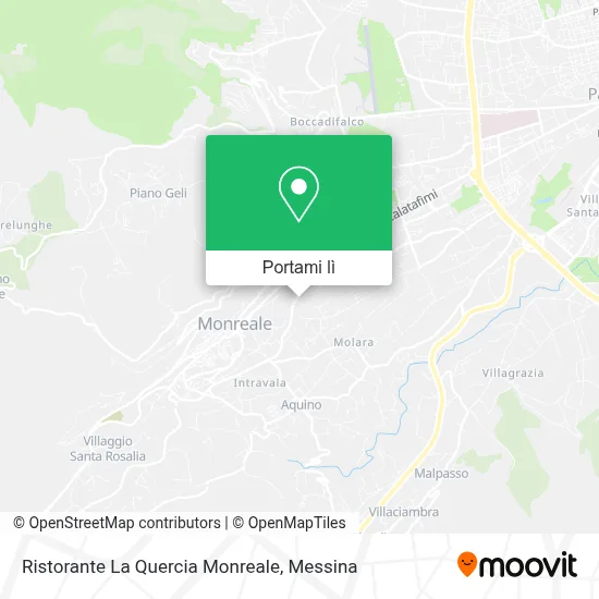 Mappa Ristorante La Quercia Monreale