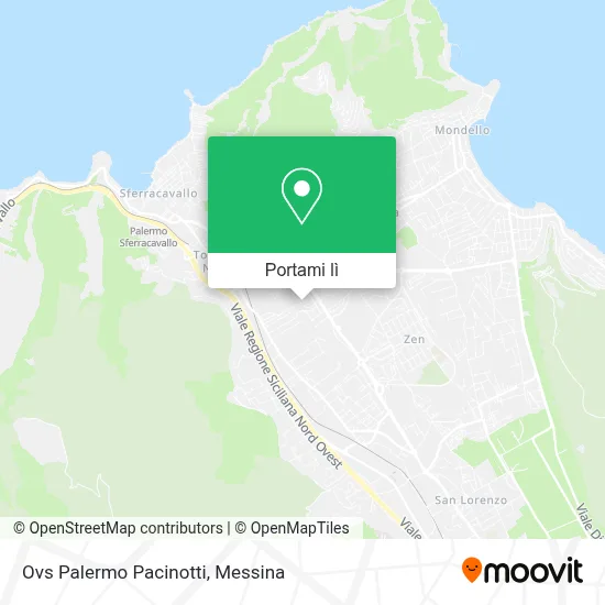 Mappa Ovs Palermo Pacinotti