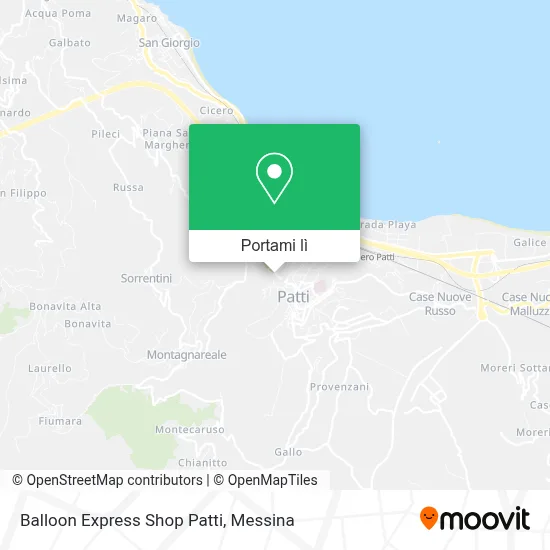 Mappa Balloon Express Shop Patti