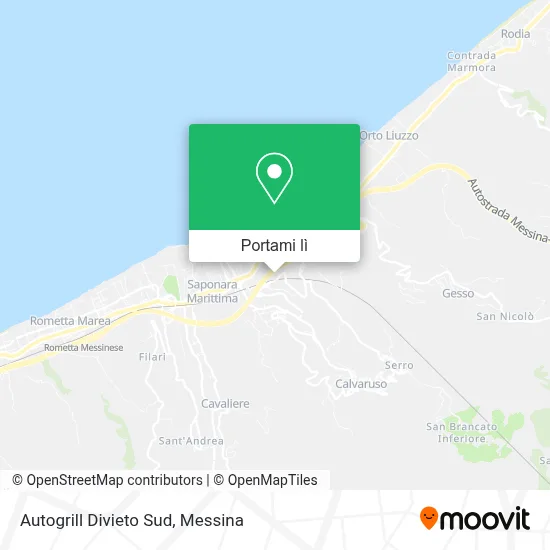 Mappa Autogrill Divieto Sud