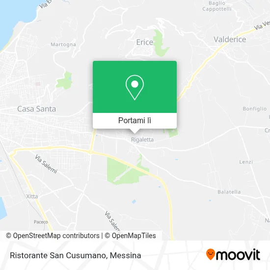 Mappa Ristorante San Cusumano