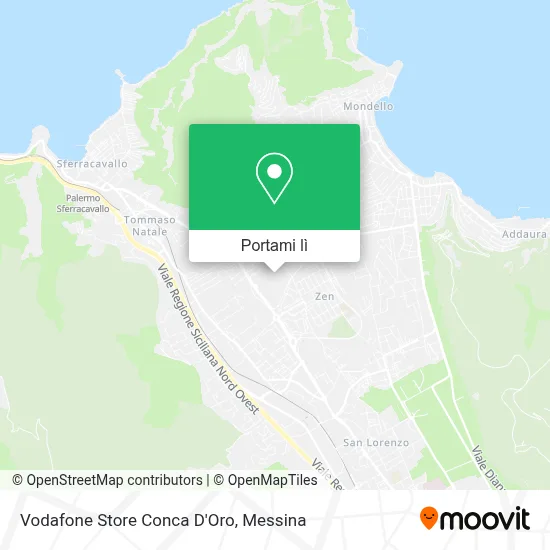 Mappa Vodafone Store Conca D'Oro