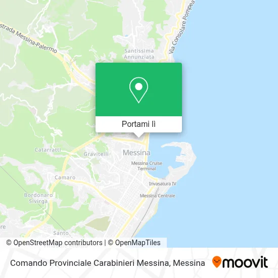 Mappa Comando Provinciale Carabinieri Messina
