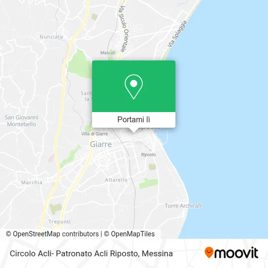 Mappa Circolo Acli- Patronato  Acli  Riposto