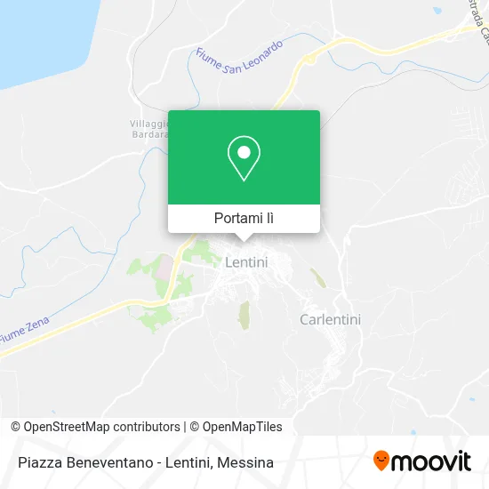 Mappa Piazza Beneventano - Lentini