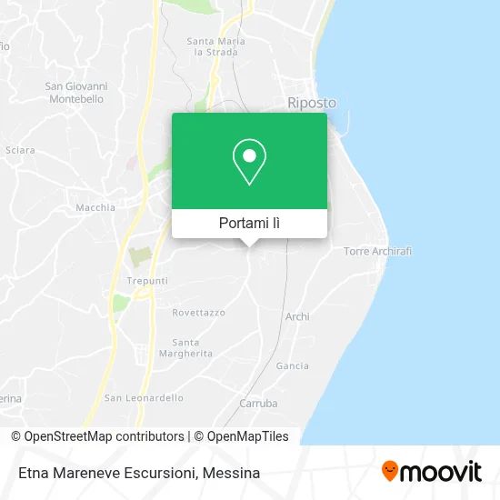 Mappa Etna Mareneve Escursioni