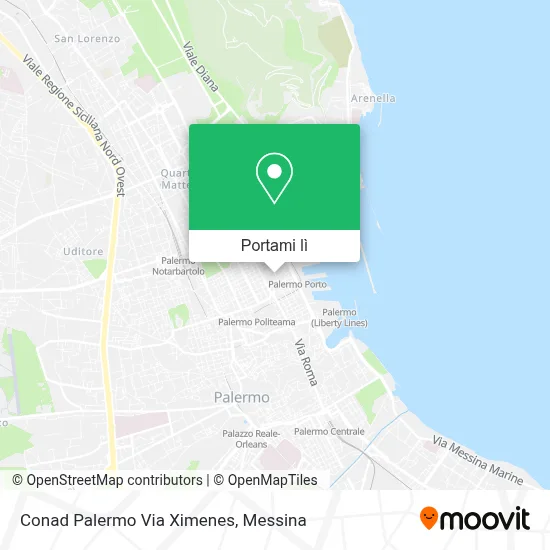 Mappa Conad Palermo Via Ximenes