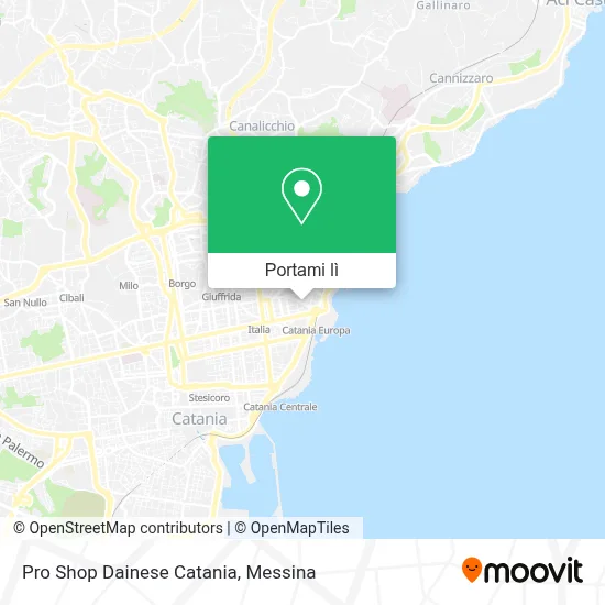 Mappa Pro Shop Dainese Catania