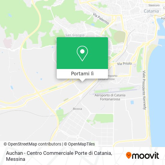 Mappa Auchan - Centro Commerciale Porte di Catania
