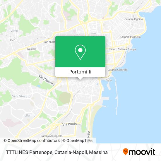 Mappa TTTLINES Partenope, Catania-Napoli
